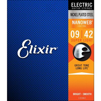 Elixir Electric Guitar Strings Nanoweb 09/42